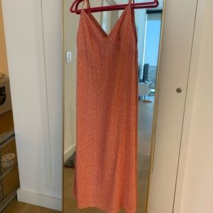 Peachy/floral mid-length dress
